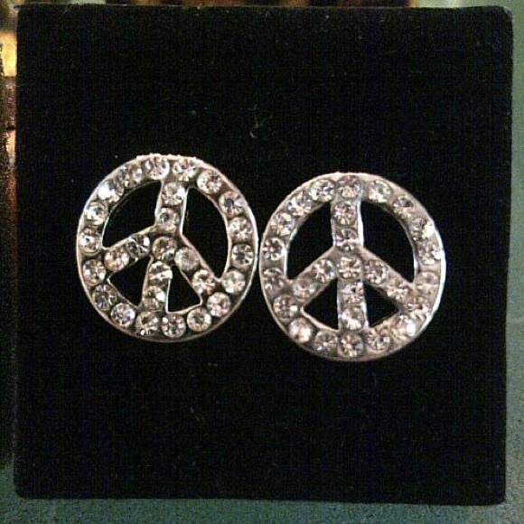 Silver Peace Sign Earrings ๐ BUNDLE EARRINGS - 3/$55 OR 5/$70 ๐ - Picture 5 of 5
